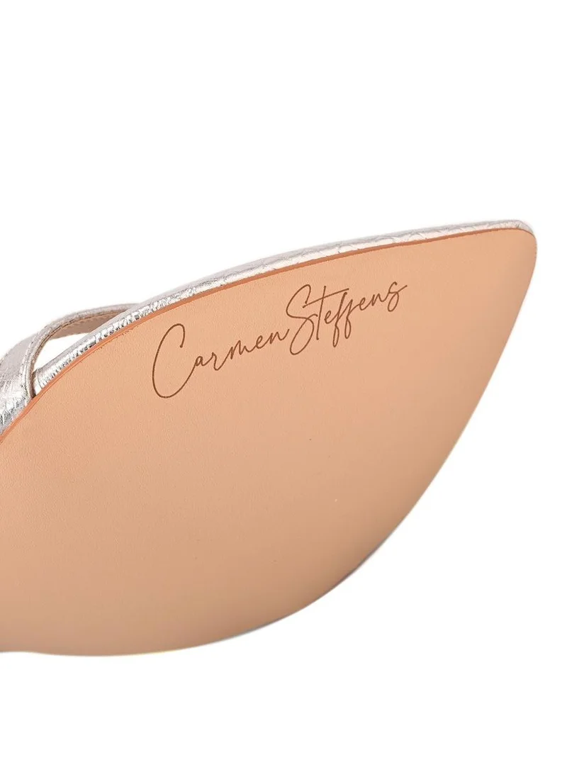 Carmen Steffens  Silver Leaf Toe and Comma Heel Sandal for Women | Best Price UAE
