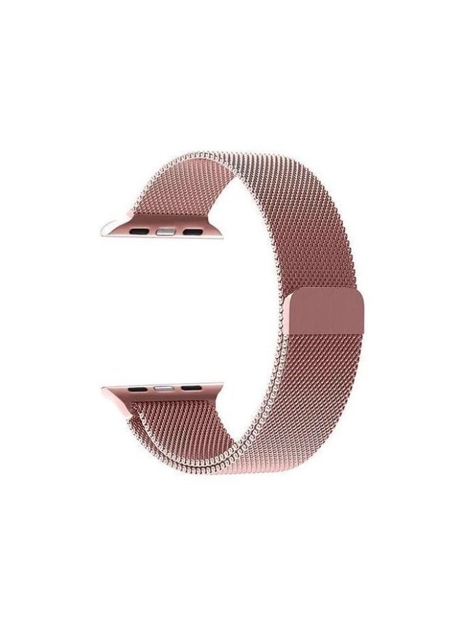 سوار مغناطيسي من الفولاذ المقاوم للصدأ لساعة أبل 46 مم، السلسلة 11 - وردي فاتح - Image 1