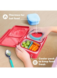 Omielife OmieBox Up Bento Box with Insulated Thermos & Ice Pack, Cherry Pink  - Image 3