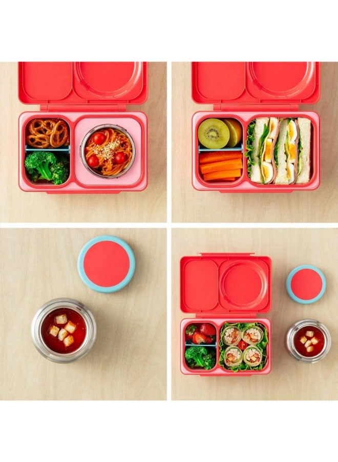 Omielife OmieBox Up Bento Box with Insulated Thermos & Ice Pack, Cherry Pink  - Image 4