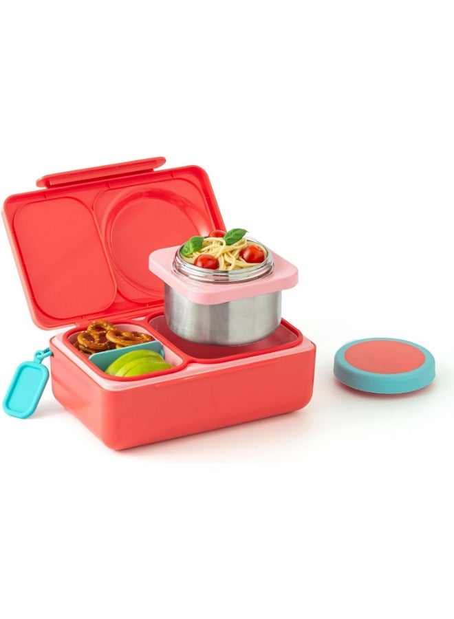 Omielife OmieBox Up Bento Box with Insulated Thermos & Ice Pack, Cherry Pink  - Image 1