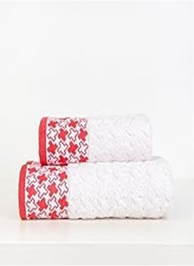 Jlinens - J Linens Stars Solo set of 2 pcs(WHITE/RED) - Image 1