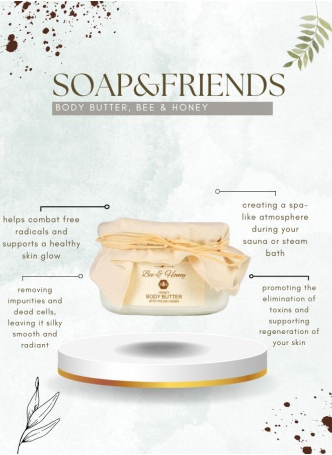 Soap&Friends Honey Face Cream, Lip Balm, Soap Bar & Body Scrub Gift Set by Soap&Friends, set of 4  - Image 4