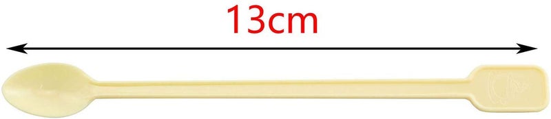 Healthcom 500 Pcs Plastic Coffee Tea Stirrer Spoon Disposable Spoons Stir Stirrer Mini Stir Swizzle Sticks Plastic Food Grade Coffee Stirrers Tea Spoons Soup Spoon Cocktail Sticks Blender Spoon(Beige) - Image 2