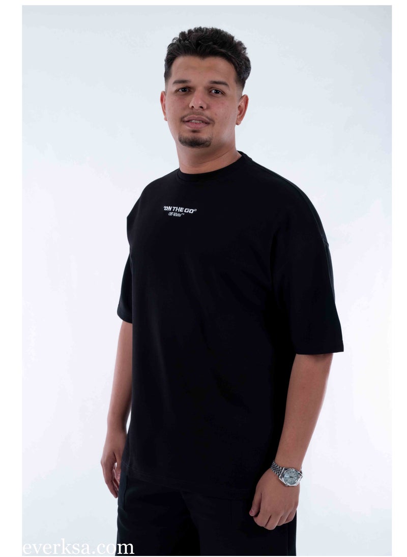 Everest Men's Oversized Black T-shirt  - Image 1