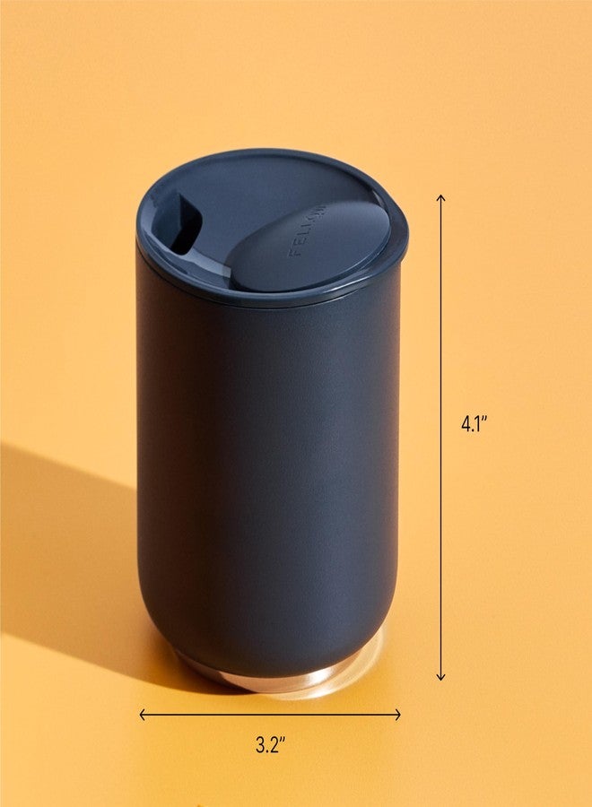 FELLOW طقم أكواب فلو روكي المنخفضة عدد 2 - أكواب كوكتيل معزولة من الفولاذ المقاوم للصدأ مع داخل خزفي وغطاء دوار - 10 أونصات، أزرق حجري - Image 5