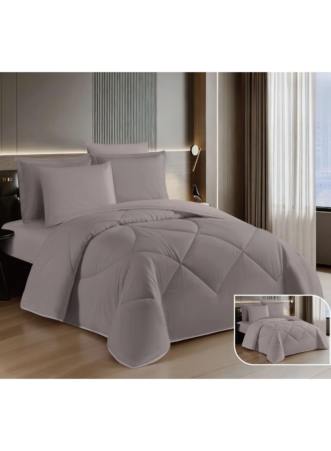 SMART HOME Luxury Hotel Bedding Set – 6-Piece Duvet Cover Set – Bedding Set Includes: Duvet Cover with Filling, Fitted Sheet, 2 Pillowcases, and 2 Pillow Covers – Soft and Comfortable Sleeping Set – Duvet Cover Size: 250X230 cm - Image 1