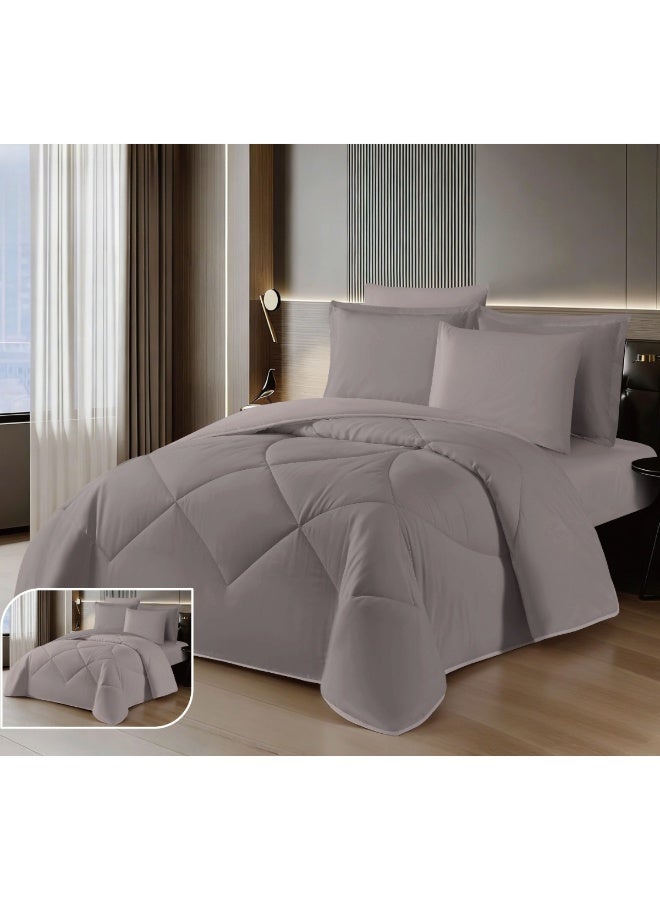 SMART HOME Luxury Hotel Bedding Set – 6-Piece Duvet Cover Set – Bedding Set Includes: Duvet Cover with Filling, Fitted Sheet, 2 Pillowcases, and 2 Pillow Covers – Soft and Comfortable Sleeping Set – Duvet Cover Size: 250X230 cm - Image 5