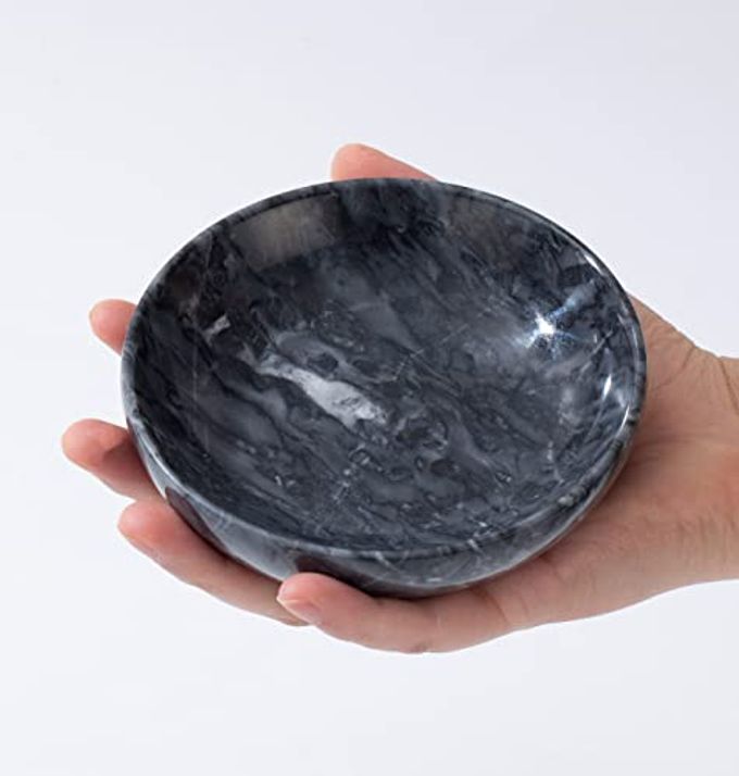 CM CHIC MONDAY 4.72 Inch Small Decorative Bowls, Natural Marble Decorative Bowls for Home Decor, Key Bowl, Coffee Tables Centerpiece, Soap Serving Bowl, Incense Burner, Smudge Bowl - Image 2