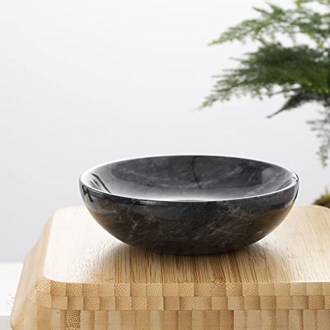 CM CHIC MONDAY 4.72 Inch Small Decorative Bowls, Natural Marble Decorative Bowls for Home Decor, Key Bowl, Coffee Tables Centerpiece, Soap Serving Bowl, Incense Burner, Smudge Bowl - Image 3