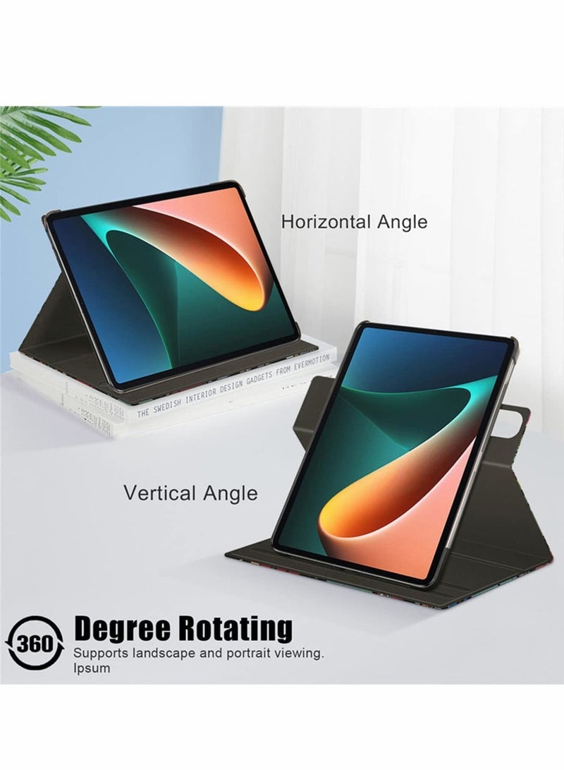 SYOSI Case for Xiaomi Mi Pad 5 case Pro Elastic Strap Pen Holder Stand Auto Sleep Wake Up Function Cover PU Leather Tablet Cases Graffiti  - Image 2