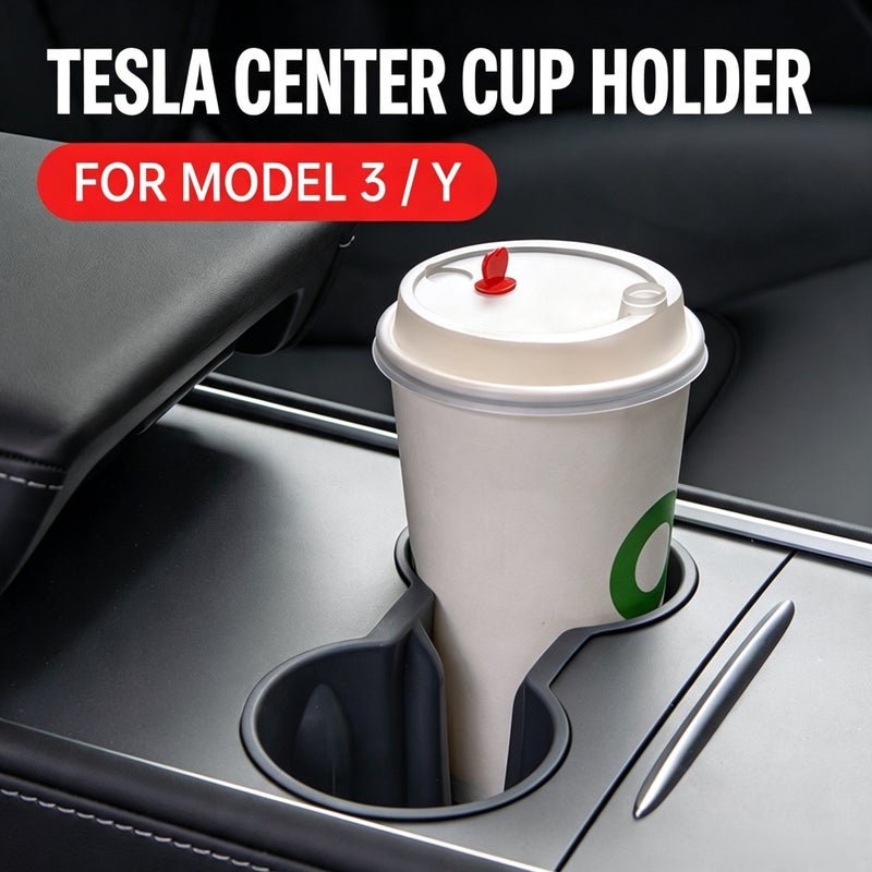 Suitoo Car Cup Holder for Tesla Model 3/Y Center Console - Image 1