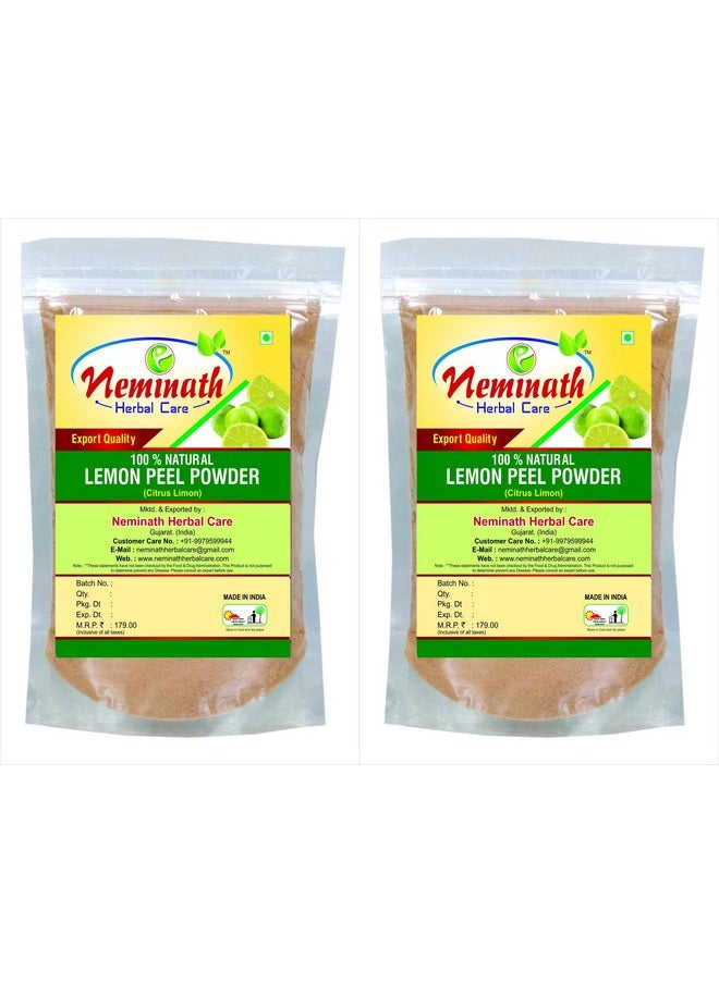 Neminath Herbal Care - 100% Natural Lemon Peel (Citrus Limon) Powder For Perfect Oil Balance Naturally Pack Of 2 (100 Gram Each Pack) - Image 1