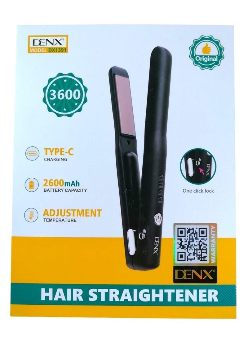 Denx Ceramic Hair Straightener With Ceramic Coating For Smooth Gliding. 30-Second Heating. Adjustable Temperature Up To 200°C. | Dx1391 - Image 4