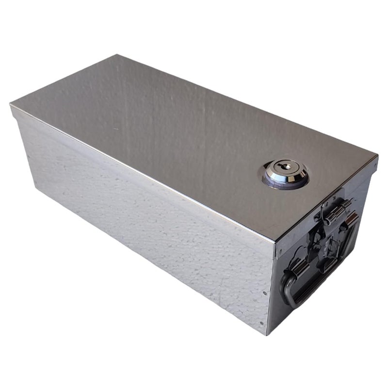 GinoSet ® Stainless Steel Safe Bank Locker Boxes For Jewellery Boxes, Check book Box, Cash Box Size - 12 Inch (L-31cm, W-13cm, H-9.5cm)(With Pre fited Lock & 2 Key) (Standard Jewel 12) - Image 4