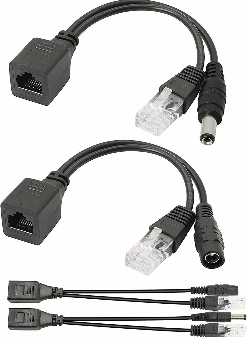 Y&D Passive POE Adapter Cable,2Pair Injector, and Splitter Kit with 5.5x2.1mm DC Connector for WLAN, Routers, Switches, Internet Telephony, IP Cameras - Image 1