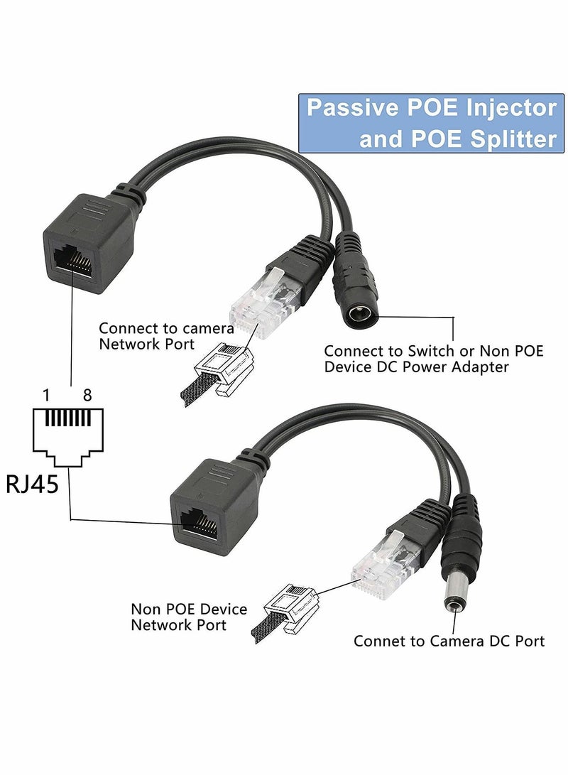Y&D Passive POE Adapter Cable,2Pair Injector, and Splitter Kit with 5.5x2.1mm DC Connector for WLAN, Routers, Switches, Internet Telephony, IP Cameras - Image 5