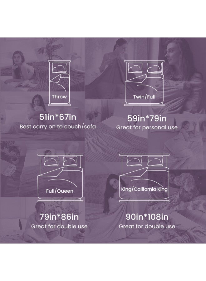 Elegear Elegear Revolutionary Cooling Blanket Throw Absorbs Heat to Keep Body Cool for Night Sweats, Arc-Chill 3.0 Cool Fiber Q-Max>0.5 for Hot Sleepers, Lightweight Summer Cold Blankets for Sleeping, Purple  - Image 5