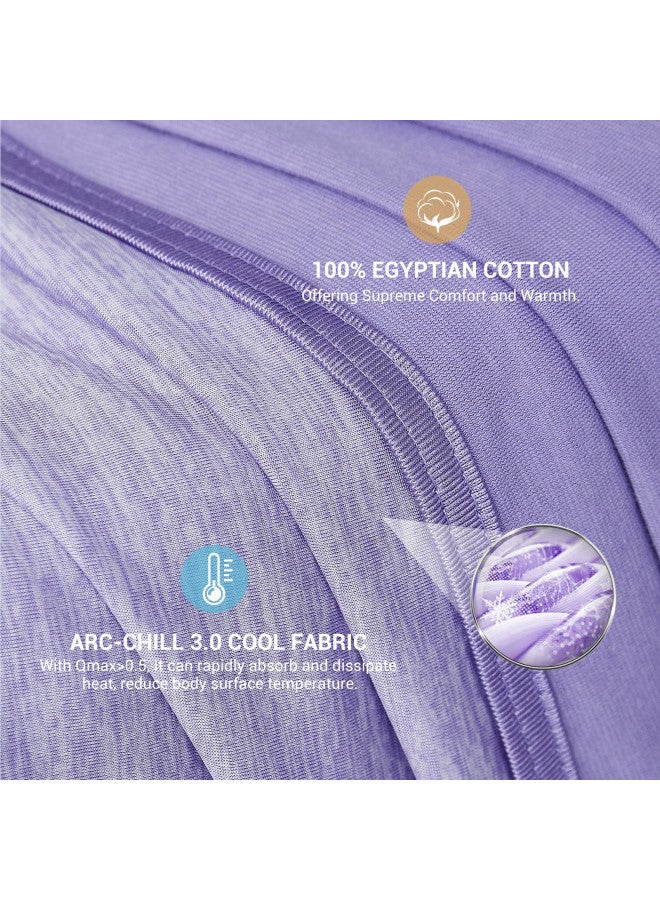 Elegear Elegear Revolutionary Cooling Blanket Throw Absorbs Heat to Keep Body Cool for Night Sweats, Arc-Chill 3.0 Cool Fiber Q-Max>0.5 for Hot Sleepers, Lightweight Summer Cold Blankets for Sleeping, Purple  - Image 3