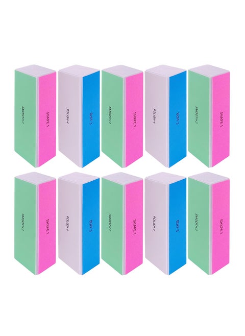 4 Way Nail Buffer Block, Nail Shine Buffers Blocks Files, for Natural and Acrylic Nails Smoother Buffing Block, Polisher Fingernail File Buffer 120/240/600/3000 Grit for Buffing Shinning(10 Pcs)