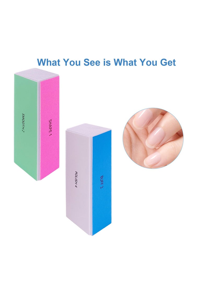 SYOSI - 4 Way Nail Buffer Block, Nail Shine Buffers Blocks Files, for Natural and Acrylic Nails Smoother Buffing Block, Polisher Fingernail File Buffer 120/240/600/3000 Grit for Buffing Shinning(10 Pcs) - Image 1