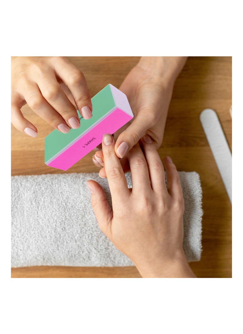 SYOSI - 4 Way Nail Buffer Block, Nail Shine Buffers Blocks Files, for Natural and Acrylic Nails Smoother Buffing Block, Polisher Fingernail File Buffer 120/240/600/3000 Grit for Buffing Shinning(10 Pcs) - Image 1