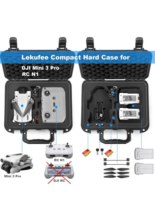 Lekufee Small Waterproof Hard Case for DJI Mini 3 Pro/3 Drone Accessories (Case Only, Not for DJI RC) - Image 2