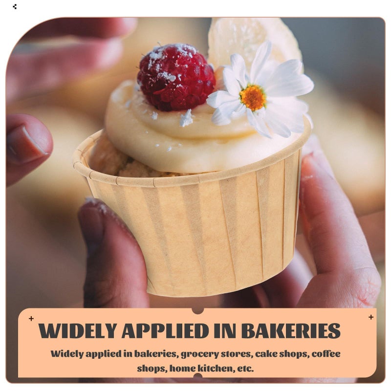150pcs Large Natural Paper Baking Cups Muffin Liners Oil Resistant High Temperature Food Grade - Image 4