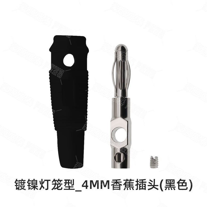 4Mm Lantern Head Banana Plug Lantern Type Soft Rubber Sleeve Welding-Free Non-Slip Soft Rubber Banana Banana Banana Plug - Image 1