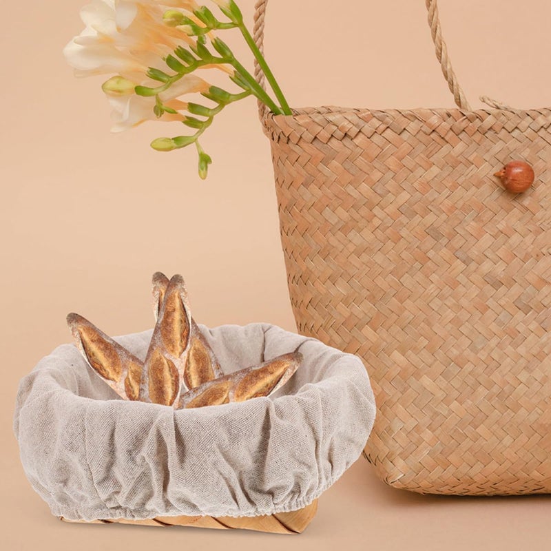 Artibetter 4pcs round Dough Basket Liners Bread Basket Liner Cloth Covers 18x9cm Linen Proofing for Sourdough Bread Baking and Kitchen Use - Image 4