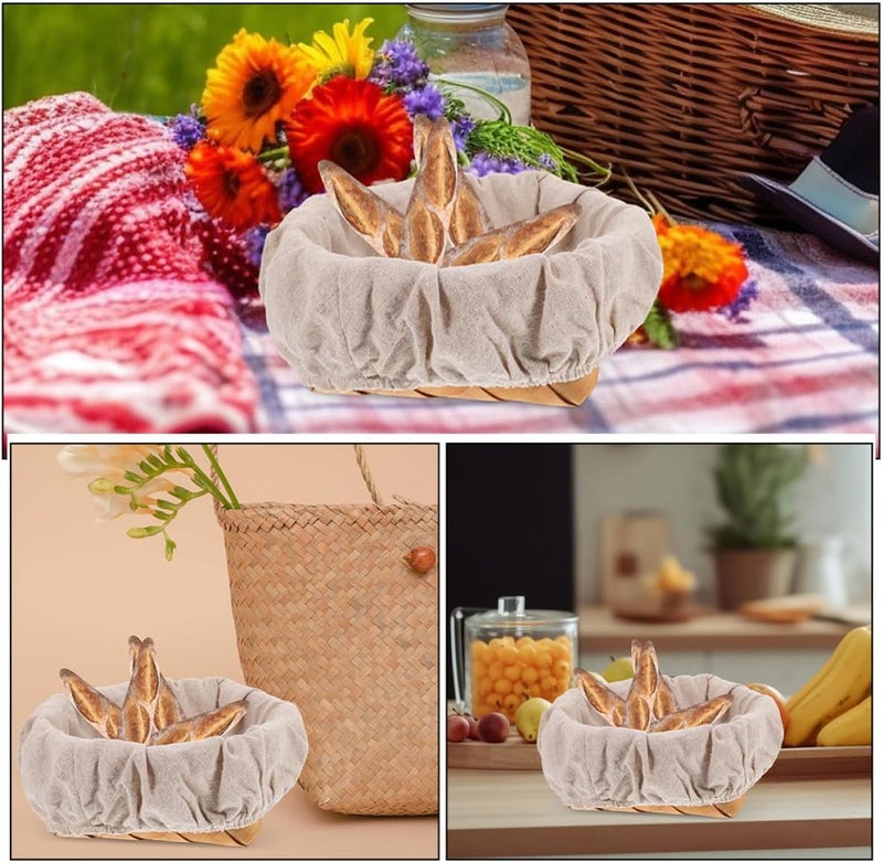 Artibetter 4pcs round Dough Basket Liners Bread Basket Liner Cloth Covers 18x9cm Linen Proofing for Sourdough Bread Baking and Kitchen Use - Image 3