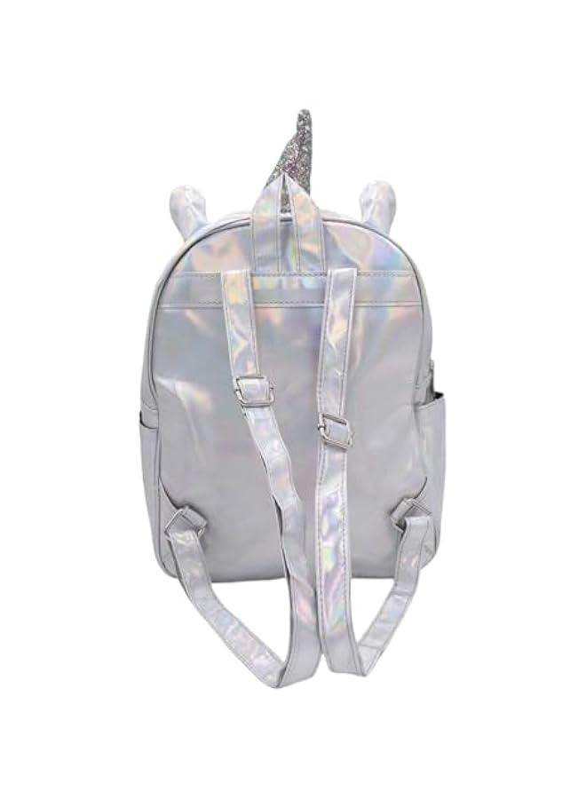 Holographic Backpack Iridescent Hologram Laser Satchel Travel Casual Daypack Purse for Women Men,Silver Unicorn Bag - Image 3