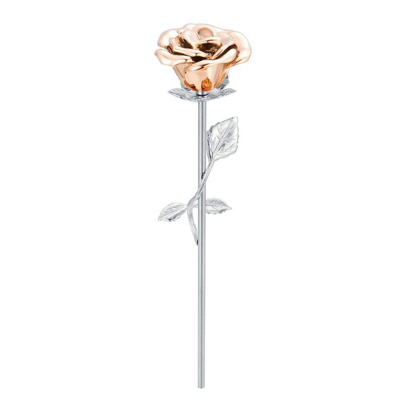 Sunling Stainless Steel Decorative Rose Flower Cremation Urns for AshesHuman Pet Dog Cat Memorial Keepsake Funeral Ash Container 1PC 95 Inches
