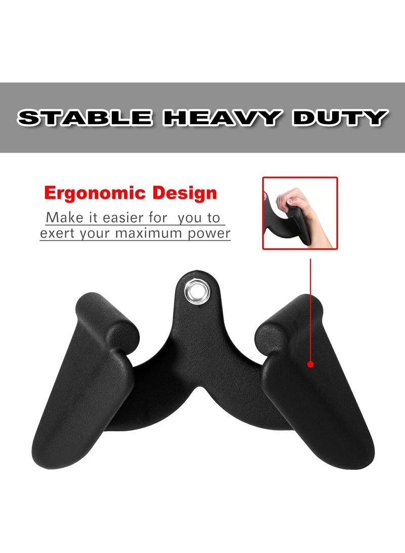 DNC LAT Pull Down Bar Handle Attachment for Cable Machine Tricep Press Down Bar, Home Gym Fitness Rowing T-Bar V-Bar Pulley Attachment for Strength Training – Solid Steel with Rubber Grip, Heavy Duty Gym Equipment Accessory - Image 2
