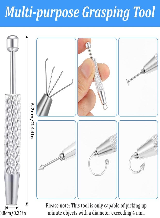 Yolev Piercing Taper Insertion Tool 14g 16g 18g Piercing Ball Grabber Tool For Changing Jewelry Flat Back Earring Applicator Tools Body Piercings Kit Threadless Internal External Thread Ear Nose Lip Stud - Image 3