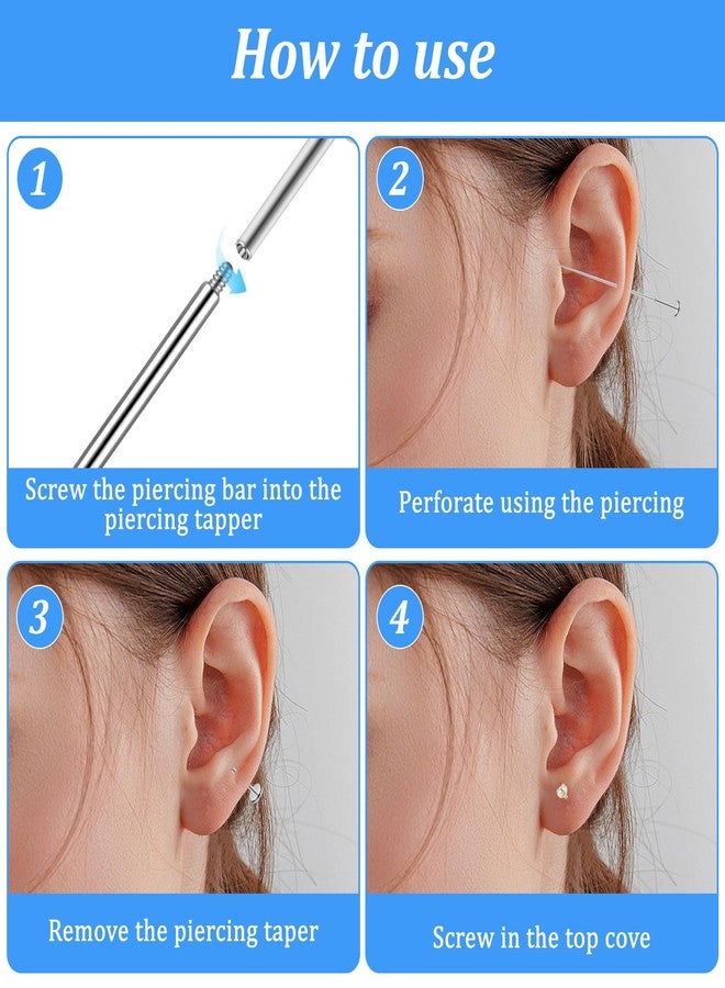 Yolev Piercing Taper Insertion Tool 14g 16g 18g Piercing Ball Grabber Tool For Changing Jewelry Flat Back Earring Applicator Tools Body Piercings Kit Threadless Internal External Thread Ear Nose Lip Stud - Image 4