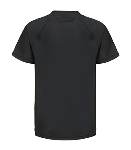 HowJoJo Big Boys Short Sleeve Rash Guard Shirts Swim Shirt UPF 50+ Black Size 14/12-14 - Image 2
