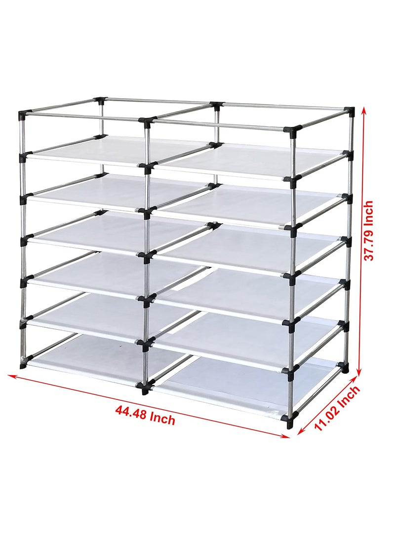 Maison & Cuisine Maison Cuisine Multipurpose Portable Shoe Cabinet Rack with Wardrobe Cover Lite Weight Foldable Shelves Storage Organizer for Home 12 Layer Brown Storage Unit  - Image 2