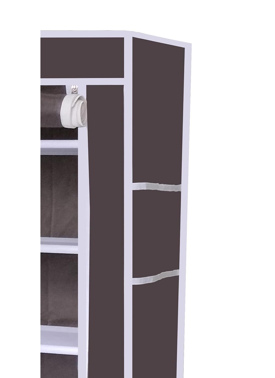Maison & Cuisine Maison Cuisine Multipurpose Portable Shoe Cabinet Rack with Wardrobe Cover Lite Weight Foldable Shelves Storage Organizer for Home 12 Layer Brown Storage Unit  - Image 4
