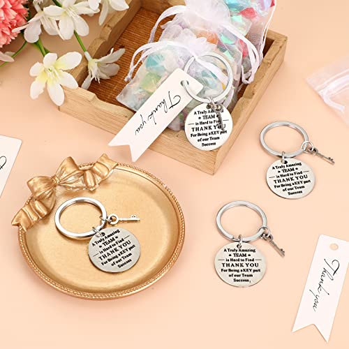 Kigeli 72 Pcs Thank You Gifts Bulk for Team Employee Appreciation Gifts 24 Coworkers Inspirational Keychains 24 White Organza Bags 24 Thank You Cards for Coworker Social Worker Volunteer Christmas Favors - Image 4