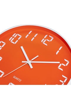 Skytone SKYTONE Wall Clock,Clock for Home,12" Silent Quartz Decorative Clock,Non-Ticking Clock Battery Operated Round Easy to Read (Orange White) - Analog,Plastic  - Image 2