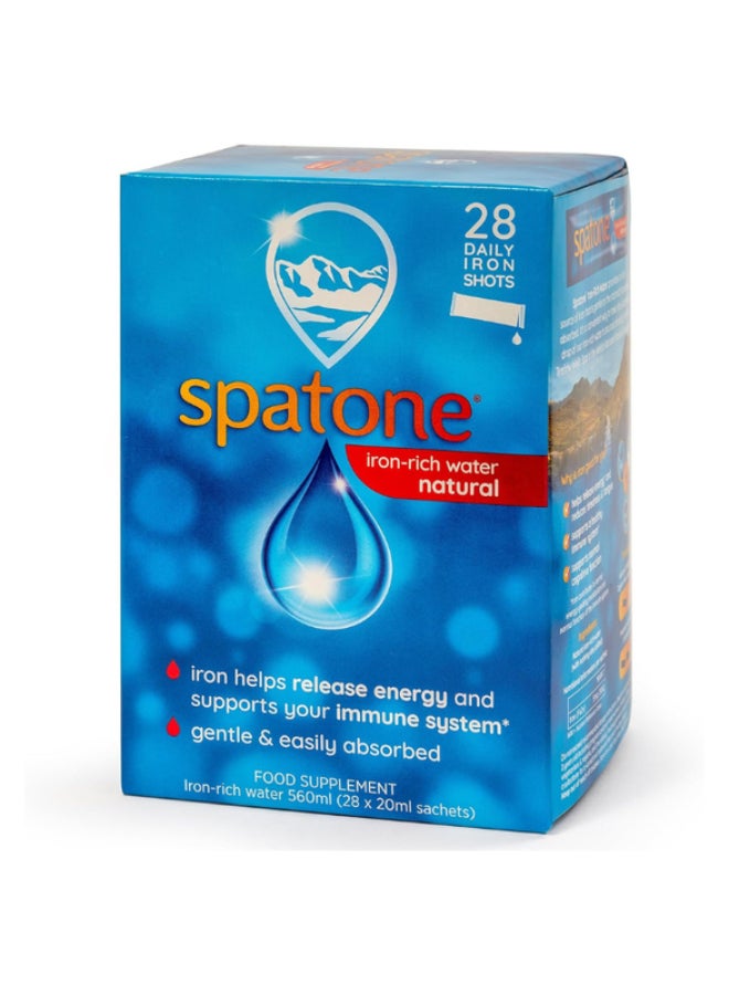 Spatone Original Iron Rich Water, Natural Iron Supplement Sachets, 28 Count - Image 1