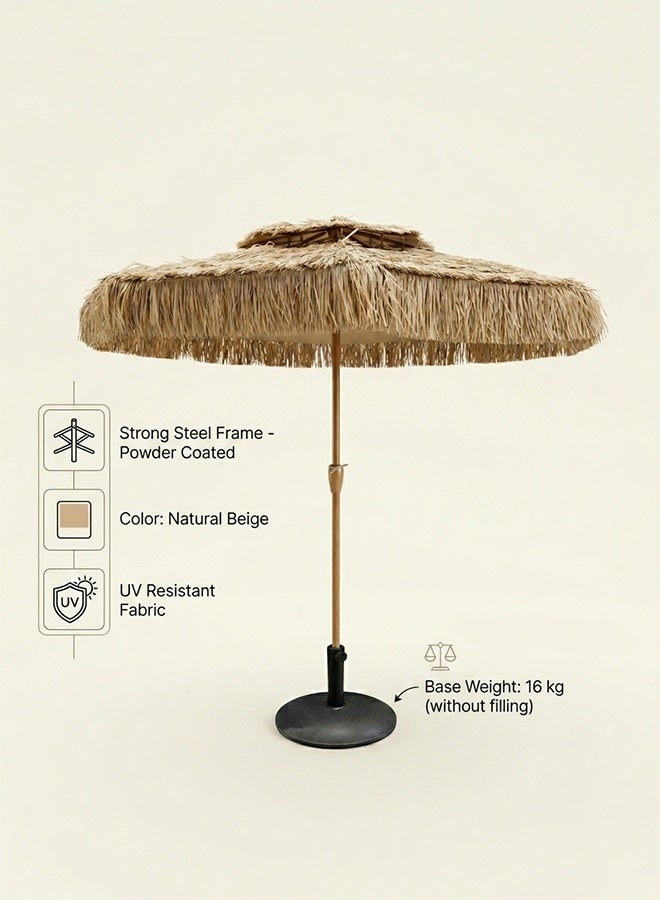 Premium 2.8m Balinese Thatch Style Garden Umbrella | Heavy-Duty Powder-Coated Steel Frame and UV-Resistant Fabric | Outdoor Patio and Poolside Shade - Image 1