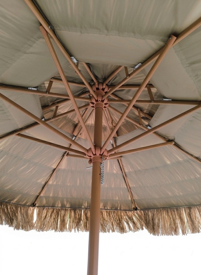 Premium 2.8m Balinese Thatch Style Garden Umbrella | Heavy-Duty Powder-Coated Steel Frame and UV-Resistant Fabric | Outdoor Patio and Poolside Shade - Image 2