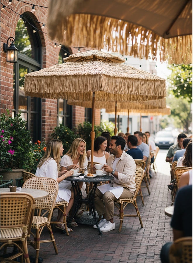 Premium 2.8m Balinese Thatch Style Garden Umbrella | Heavy-Duty Powder-Coated Steel Frame and UV-Resistant Fabric | Outdoor Patio and Poolside Shade - Image 5