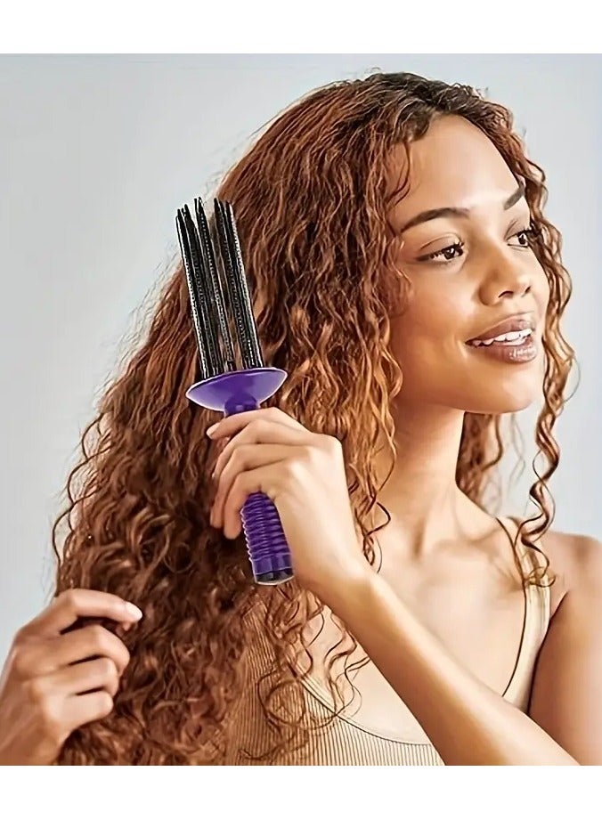 Rozino 1PC Round Hair Brush Fluffy Curl Curling Comb Round Hair Brush Curling Wand Hair Styling Tool - Image 2