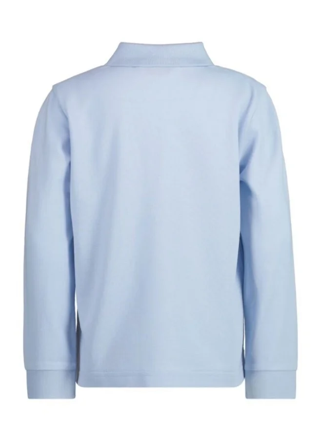 غانت Kids Shield Long Sleeve Piqué Polo Shirt