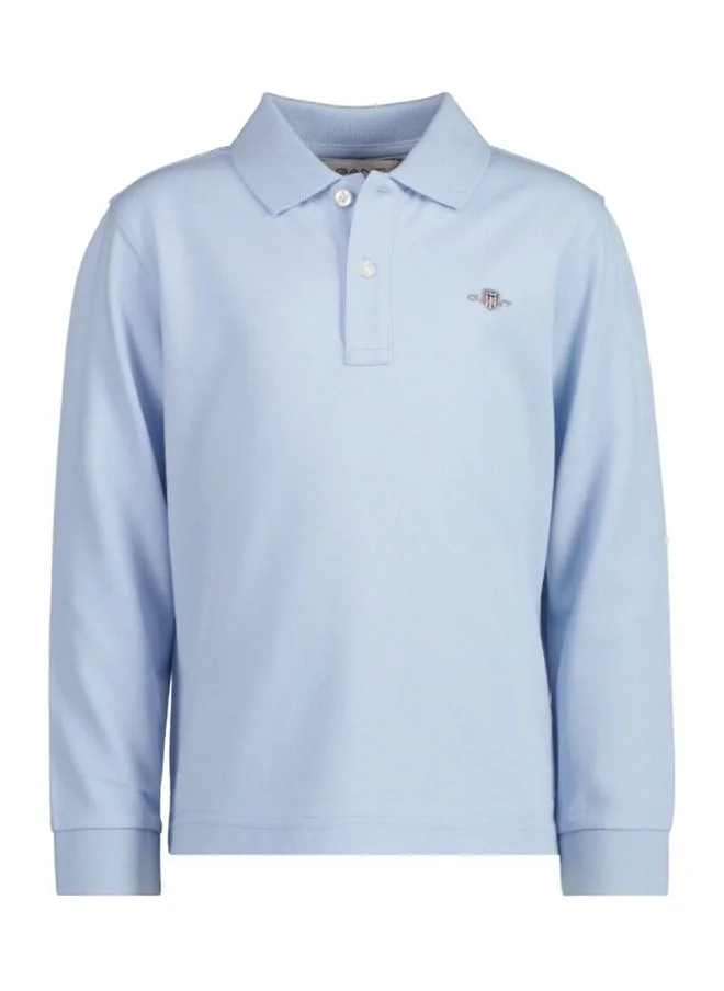 GANT Kids Shield Long Sleeve Piqué Polo Shirt