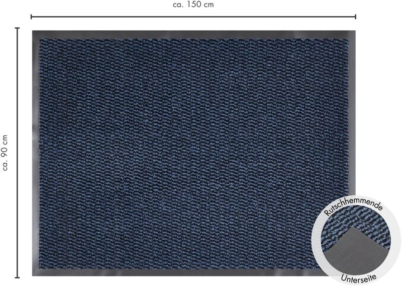 ANDIAMO Doormat, Polypropylene, Blue, 90 x 150 cm - Image 3