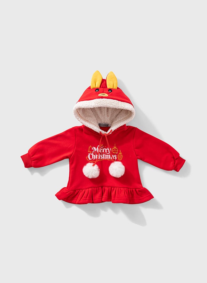 اون كيدز هودي بناتي أطفال صغار مبطن فرو من الداخل - Image 1